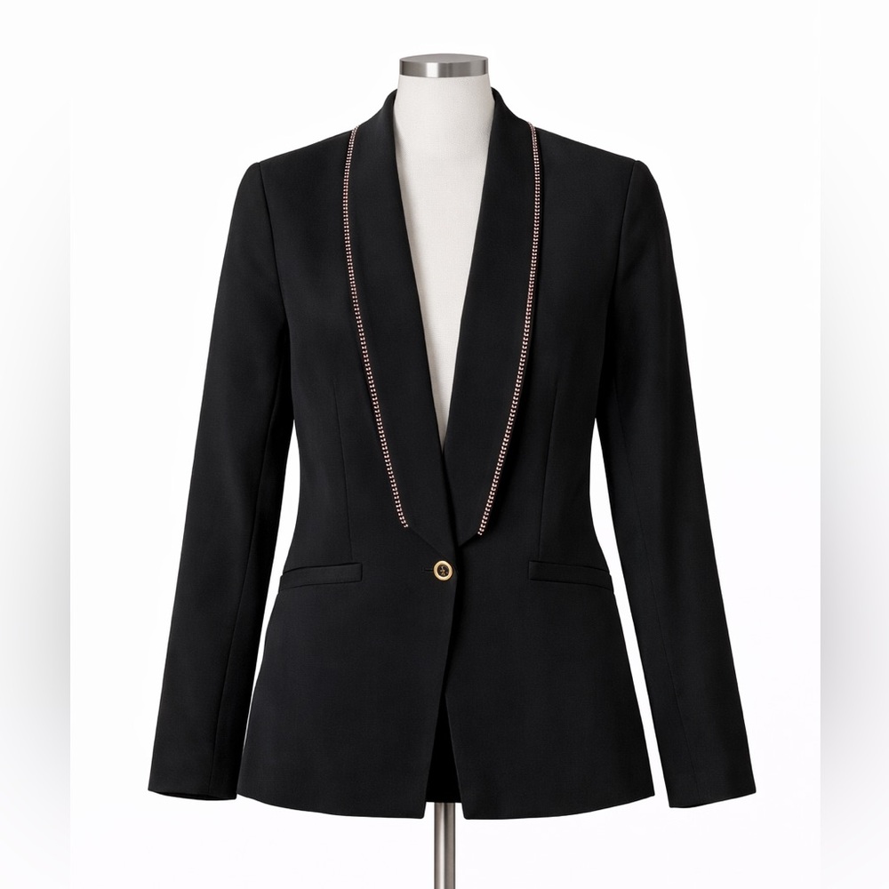 New with tags Partizia Pepe black silver chain blazer size small